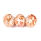 Electroplate Glass Beads, Rondelle with Pattern, Faceted, Light Salmon, 7~8x5.5~6mm, Hole: 1~1.2mm