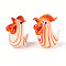 Handmade Lampwork Cock Display Decorations, Gift for Home Office Desktop Decoration, PapayaWhip, 20~23x12~14.5x25~27mm