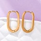 PVD Vacuum Plating 304 Stainless Steel Huggie Hoop Earrings, Oval, Real 18K Gold Plated, 21x12x3mm, Pin: 1mm