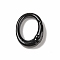Spray Painted Alloy Spring Gate Rings, Oval, Black, 19.5x15x4.5mm