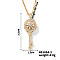 Fashionable Brass Inlaid Zircon Rotating Key Pendant Necklaces, Golden, 15.75 inch(40cm)