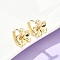 Flower Brass Hoop Earrings, Rack Plating, Lead Free & Cadmium Free, Long-Lasting Plated, Real 18K Gold Plated, 12.5x14mm
