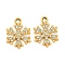 Christmas UV Plating Alloy Crystal Rhinestone Pendants, Snowflake Charm, Golden, 19x14x2mm, Hole: 1.8mm