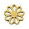 304 Stainless Steel Filigree Joiners Links, Laser Cut, Flower, Golden, 13.5x13.5x1mm, Hole: 4x1.7mm