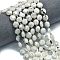 Natural Rainbow Moonstone Beads Strands, Faceted Hexagonal Cut, Flat Round, with Seed Beads, 10~10.5x6mm, Hole: 1mm, about 31~32pcs/strand, 15.35''~15.55''(39~39.5cm)