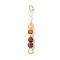 Faceted Round Natural Quartz Crystal & Carnelian & Red Jasper Beaded Connector Charms, with Brass and 304 Stainless Steel Findings, Golden, 26.5x3.5mm, Hole: 1.8mm