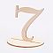 Antique White Wooden Cabochons, Number, Num.7, 97x38.5x3mm