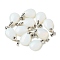 Opalite Pendants, Teardrop Charms with Platinum Tone Brass Snap on Bails, 18x13x5.5mm, Hole: 4x3.5mm