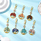 Chakra Natural & Synthetic Gemstone Chips Beads & Alloy Tree of Life Pendant Decorations, with Swivel Lobster Claw Clasps, 90mm, 7pcs/set