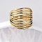 304 Stainless Steel Open Cuff Rings for Women, Ion Plating(IP), Real 18K Gold Plated, 16mm