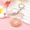 Resin & Acrylic & Faux Suede Tassel Keychain, with Alloy Clasp and Iron Rings, Letter C, 9.5cm