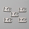 Zinc Alloy Ribbon Crimp Ends, No Tie Shoelace Anchors, Lazy Shoelace Flat Clip Buckles, Platinum, 15.5x9.5x2mm, Hole: 3.5x7mm and 1x7mm