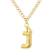 304 Stainless Steel Clear Cubic Zirconia Heart & Letter Pendant Curb Chain Necklaces for Women, Golden, Letter J, 16.54 inch(42cm)