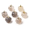 Natural Grey Agate Pumpkin Charms with Golden Tone Brass Bails, 14x14mm, Hole: 1.6mm