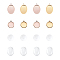 DIY Pendant Making, with PVD Vacuum Plating 304 Stainless Steel Pendant Cabochon Settings and Transparent Glass Cabochons, Oval and Flat Round, Mixed Color, 68pcs/box