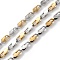 304 Stainless Steel Oval Link Chains, Ion Plating(IP), Unwelded, with Spool, Golden & Stainless Steel Color, 7x2.5x1.5mm