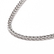 Rhodinierte Weizenketten-Halskette aus 925 Sterlingsilber für Damen STER-I021-02C-P-3