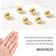 BENECREAT 8Pcs Baseball Brass Beads 18K Gold Plated Brass Enamel Beads(9.3x9mm) Hole: 2.1mm for DIY Jewelry Making KK-BC0007-14G-3