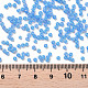 12/0グレードの丸いガラスシードビーズ  透明なつや消しスタイル  ABカラーメッキ  ドジャーブルー  2x1.5mm  穴：0.8mm  約30000個/袋 SEED-Q010-M545-3