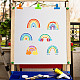 GORGECRAFT 30x30cm Rainbow Stencil 6 Styles Rainbow Cloud Template Raindrops Sun Star Pattern Reusable Plastic Stencil for Painting on Wood Wall Furniture Tile Canvas Fabrics Scrapbook DIY Art Crafts DIY-WH0244-283-5