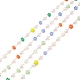 Perlenketten aus facettiertem Würfelglas und ABS-Kunststoff mit Imitationsperlen CHS-G026-02KCG-03-1