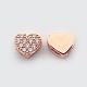 Brass Micro Pave Cubic Zirconia Heart Slide Charms ZIRC-N004-01M-2
