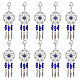 Nbeads 24 pièces tissé net/web avec des décorations de pendentif en alliage de style tibétain de plumes HJEW-NB0001-94-1