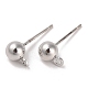 Silver Alloy Stud Earring Findings EJEW-H108-01A-S-1