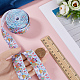 GORGECRAFT Easter Grosgrain Ribbon Polyester Printed Rabbits Bunny Eggs Carrots Chick Jacquard Craft Wired Rolls Webbing Strap for Gift Wrapping Hair Bow Sewing Wreath Crafts Decoration 10 Yards OCOR-WH0077-79A-3
