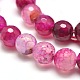 Dyed Natural Agate Faceted Round Beads Strands G-E267-22-2