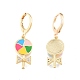 Clear Cubic Zirconia Candy Dangle Leverback Earrings with Colorful Enamel EJEW-N012-81-1