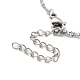 304 Stainless Steel Singapore Chain Necklace with Beads for Men Women NJEW-P263-01P-2