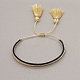 Bracelet tressé en perles de rocaille miyuki avec double pompon BJEW-P269-46C-1