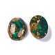 Assembled Synthetic Malachite and Imperial Jasper Cabochons G-L502-18x25mm-05-2