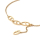 Placage ionique (ip) 304 bracelet de cheville à breloque ovale en acier inoxydable avec chaînes gourmettes pour femme AJEW-I064-03G-2