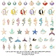 50 pièces 50 styles pendentifs en émail en alliage d'animaux marins ENAM-YW0002-43-4