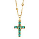Modische Hip-Hop-Kreuz-Anhänger-Halskette für Damen mit mikroeingelegten Edelsteinen und Zirkonkristallen (nkb072) ST0160265-1