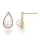 Boucles d'oreilles perle naturelle PEAR-N020-06N-2