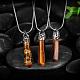 Bullet Natural Tiger Eye Pointed Pendant Necklaces NJEW-BB00018-06-3