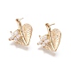 Brass Micro Pave Cubic Zirconia Ear Stud Components MAK-I010-09G-2