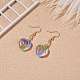 Colorful Cat Eye Heart Dangle Earrings EJEW-JE05013-05-3
