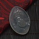Buddhist Jewelry Natural Gemstone Agate Horse Eye Carved Avalokitesvara Pendants G-O001-13-2