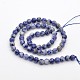 Facettes rondes tache bleue naturelle perles de jaspe G-E302-074-6mm-2