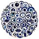 50 個ハロウィンナザールボンジュウ pvc 自己粘着漫画ステッカー  ラップトップ用防水ラッキーアイデカール  ボトル  荷物の装飾  ブルー  33.5~57x54.5~57x0.2mm STIC-B001-15-2