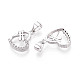 925 серебряное сердечко с микропаве из прозрачных кубических цирконий и подвесками в виде стрекоз&nbsp;STER-T008-83P-2
