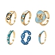 6 pz 6 anelli per polsini in ottone dorato RJEW-LS0001-03-1