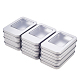 BENECREAT 10 Pack Rectangle Metal Tin Storage Containers Empty Metal Tin Box with Clear Window Lid for Jewelry CON-BC0005-24-6