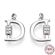 Rhodium Plated 925 Sterling Silver Micro Pave Cubic Zirconia Charms STER-T004-12P-1