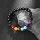 Bracelets extensibles de bijoux de yoga chakra BJEW-G554-02-6