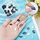CREATCABIN 1 Box 50Pcs 8 Style Spray Painted Alloy Tila 2 hole Beads Connectors Links Stackable Enamel Beaded Geometric Tila Beads Color Block Strand Gift for Elastic Bracelets Making(Black and White) FIND-CN0001-11-3